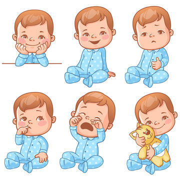 baby boy emotions set