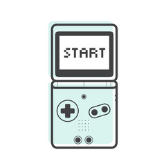 Vector Icon Style Illustration of Old School Game Pad Joystick Controller Family, Isolated Fully Editable Object, Start Button