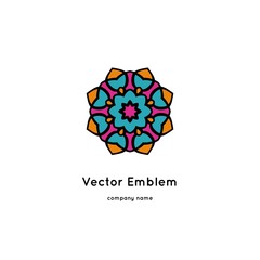 Bright and juicy beautiful circular logo for organic shop, eco product.