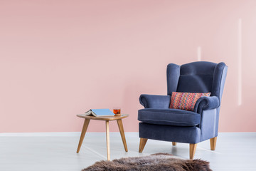 Light pink room with armchair