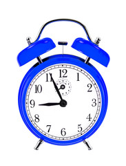 blue bell clock (alarm clock) isolated on white background