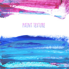 Pink and magenta marble hand-painted brush stroke background texture. Oil painted abstract backdrop on canvas with spots and stains. Modern contemporary art, creative illustration design.