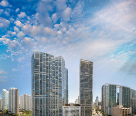 Fototapeta na wymiar Miami buildings on a beautiful day