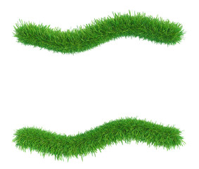 grass lawn with abstract line frame and empty copy space for design pattern