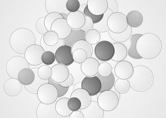 Abstract grey circles retro background