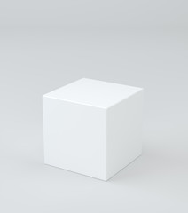 White box. Pedestal. Stand Empty podium 3D rendering