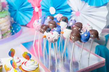 Decor buffet table for birthday 3 years old