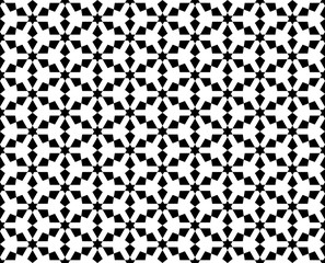 Abstract seamless geometric black & white oriental pattern