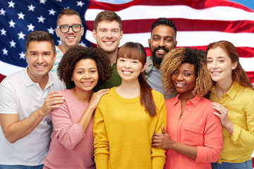 international group of happy smiling people