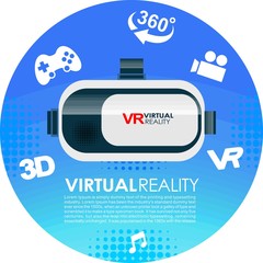 VR glasses 3d virtual reality icons