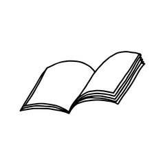 vector illustration hand drawn sketch of blank open notebook isolated on white background