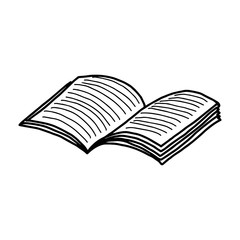 vector illustration hand drawn sketch of notebook with lines isolated on white background