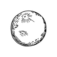 vector illustration hand drawn sketch of moon isolated on white background