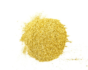 gold   powder on white background