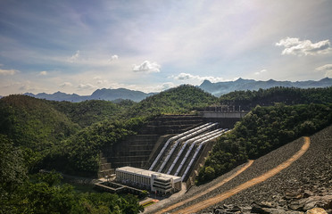 The Srinagarind Dam is an embankment dam in Kanchanaburi Province, Thailand. The main purpose  is river regulation and hydroelectric power generation.