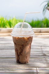 Iced coco or chocolate  in plastic cup