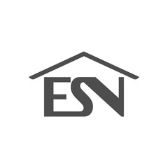 ESN Roof House Text Logo Vector