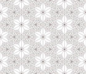Seamless modern triangulated floral black and white ornament