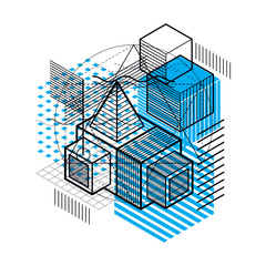 Abstract background with isometric lines, vector illustration. T