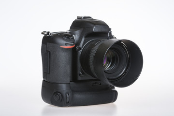 Professional camera with lens