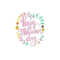 Fototapeta premium Happy Mothers Day. Hand-drawn card.