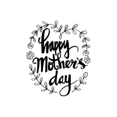  Happy Mothers Day. Hand-drawn card.