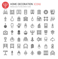 Home Decoration , Thin Line and Pixel Perfect Icons