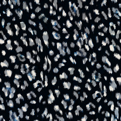 Little leo spots on black ground - seamless animal print