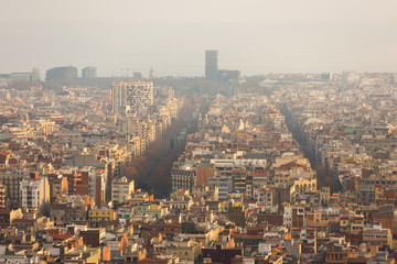 Naklejka premium Cityscape of Barcelona