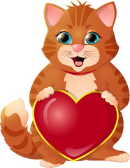 Ginger kitten on a white background