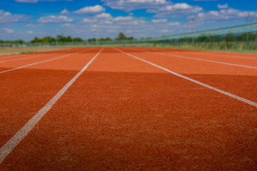 Fototapeta premium close up red running track background
