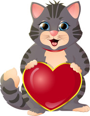 Gray kitten on a white background