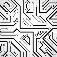 Fototapeta premium Circuit board futuristic cybernetic texture, information communi