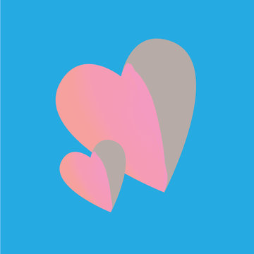 Valentine's day abstract background with cut paper hearts. Vector illustration.