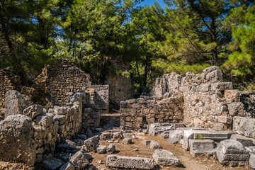 Fototapeta na wymiar ruins of an ancient city Phaselis in Turkey