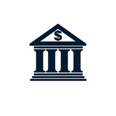 Banking conceptual logo, unique vector symbol. Banking system. T