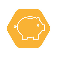 piggy savings money icon vector illustration design