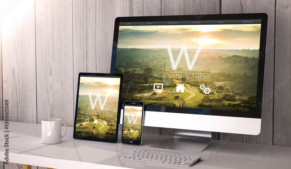 Wall mural devices responsive on workspace