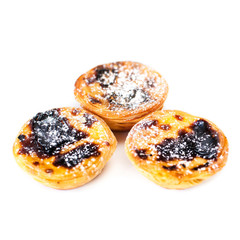 Pastel de Nata - creamy sweet curstard with black crust and suga