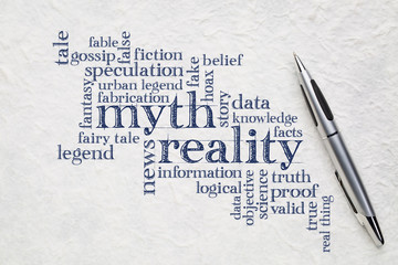myth and reality word cloud