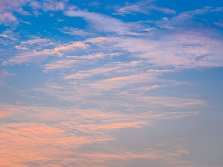 Blue sky and clouds in morning light , Used as background
