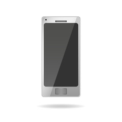 white smartphone vector mockup. phone realistic 3d template, isolated on white vector illustration