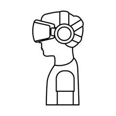 Person with augmented reality glasses vector illustration design