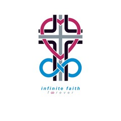 Immortal God conceptual symbol combined with infinity loop sign