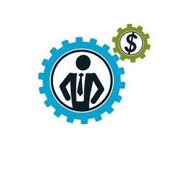 Successful Businessman creative logo, vector conceptual symbol i