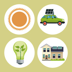 set ecology green energy vector illustration eps 10