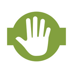Fototapeta premium hand human silhouette icon vector illustration design