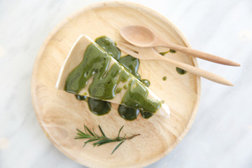 Green tea crape cake sweet food