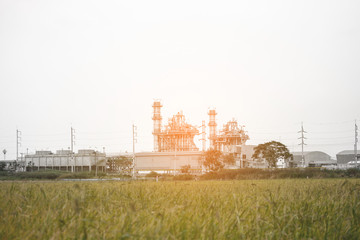Power plant with the field.