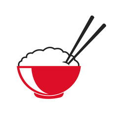 japanese bowl rice food vector illustration eps 10